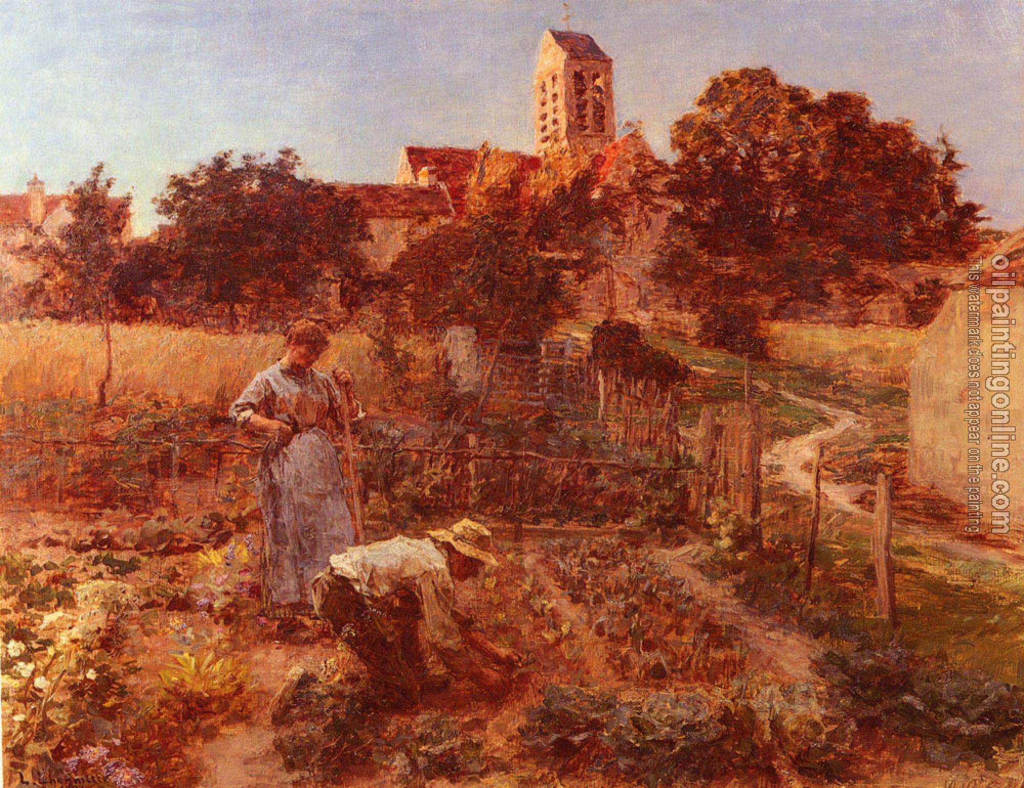 Lhermitte, Leon Augustin - In the Garden, Charteves, Close to Mont-Saint-Pere